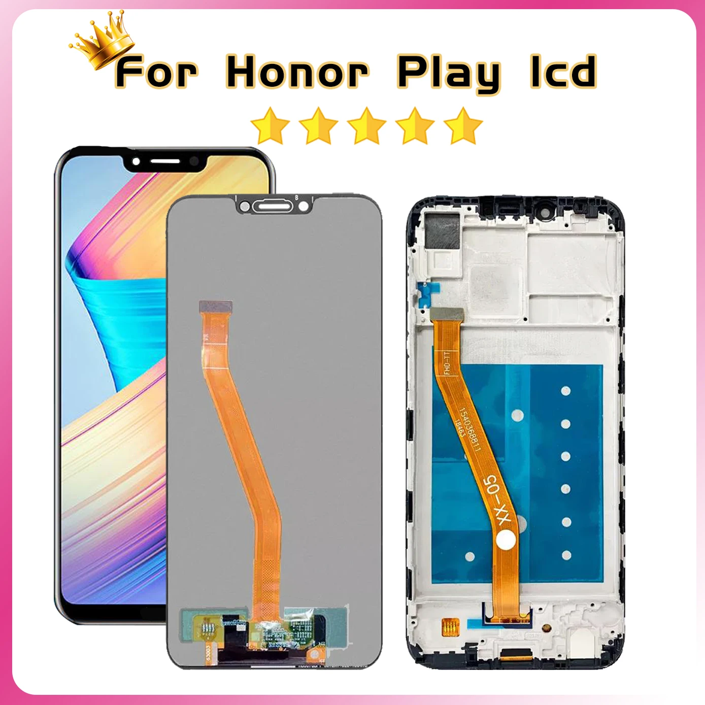 100% Tested For Huawei Honor Play LCD Display Screen Touch With Frame For Honor Play COR-L29 COR-AL00 10 Touch Panel Digitizer