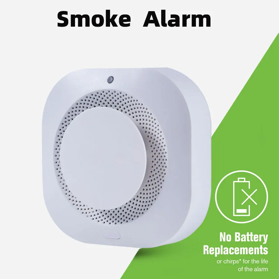 

Smoke Detector, Battery Operated Smoke Alarm with Photoelectric Technology,with LED Indicator and Test Button，installed in every