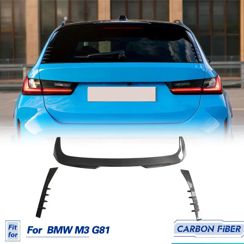 

Car Rear Roof Spoiler Wings Carbon Fiber For BMW M3 G81 2021-2023 3PCS/Set Racing Roof Spoiler Wing