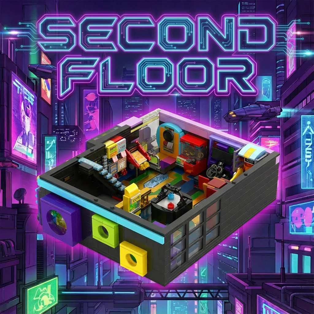 Ensemble de construction Cyberpunk pour salle d'arcade, 2600 pièces, avec éclairage, Architecture de ville, bloc de construction modulaire, Kit d'assemblage, modèle, cadeau pour adultes