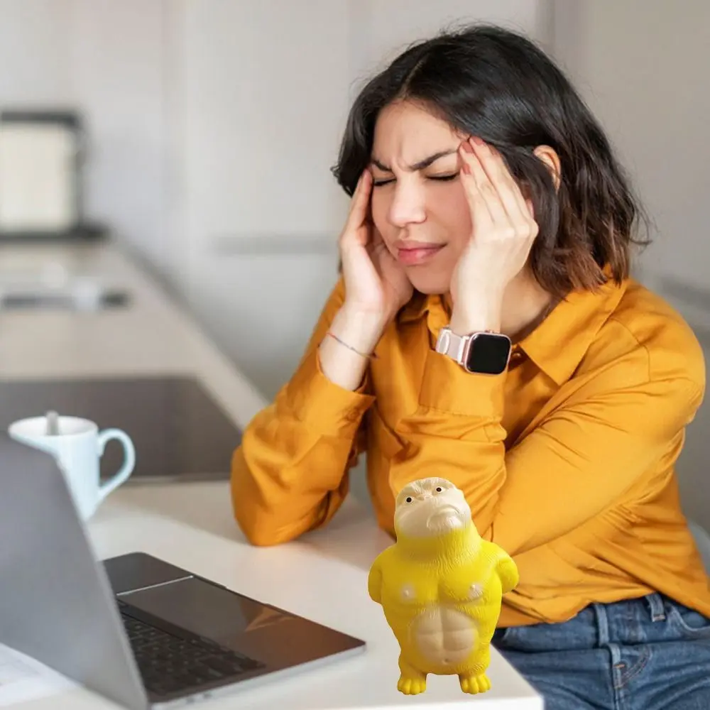 PVC Squeezing Toys New Yellow Decompress Stress Stress Relief Toys Children Birthday Gift King Kong Toys