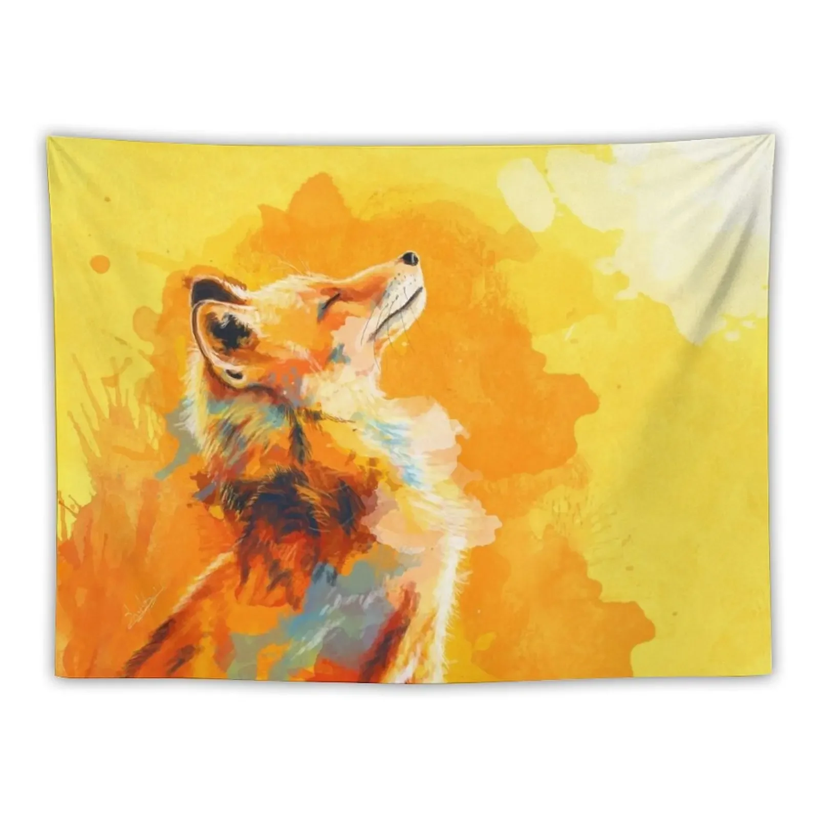 

Blissful Light - Fox illustration inspirational Tapestry Things To The Room Wall Decoration Items For Bedroom Funny Tapestry