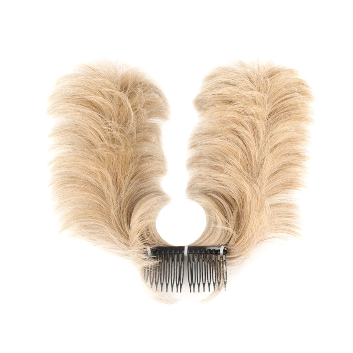 Pedaço de cabelo bagunçado ajustável para mulheres, pente lateral, clipe no coque de cabelo, despenteado Updo, D