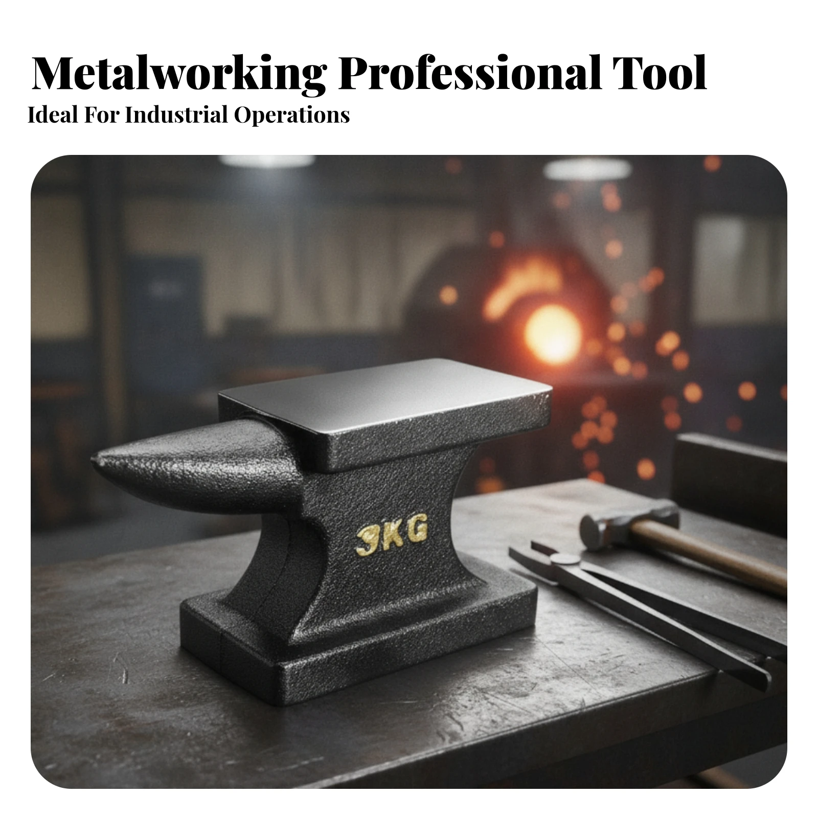 Cast Iron Anvil Stable Base Mounting Holes Metalworking Tool Flat Top Face Pointed-End Anvil Anvil for Blacksmithing