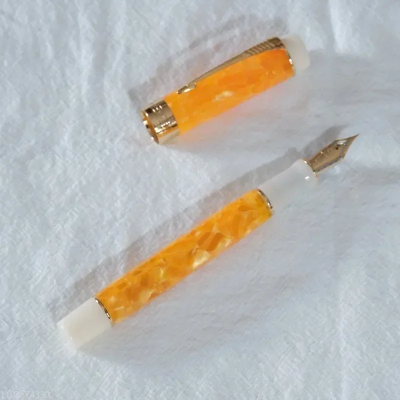 Hot Jinhao Gift Pure White Realm Custom Fountain Pen Hand Polished Fine Iridium Gold EF 0.38mm Nib Ink Pen School Office Station