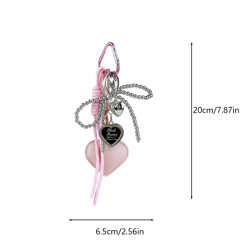Taschenanhänger Geschenk Herzform Kunstleder Schlüsselanhänger Lebendige Farben Tasche Dekor Charm Tasche Autoschlüssel Zubehör Ornament – Detail 13