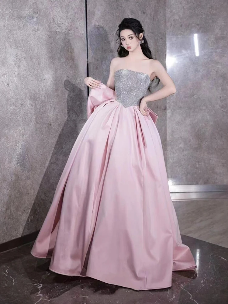 

Розовое свадебное платье Sensation для взрослых на день рождения, Fla, помолвка, вечерняя юбка принцессы на бретельках, женская длинная юбка Dr