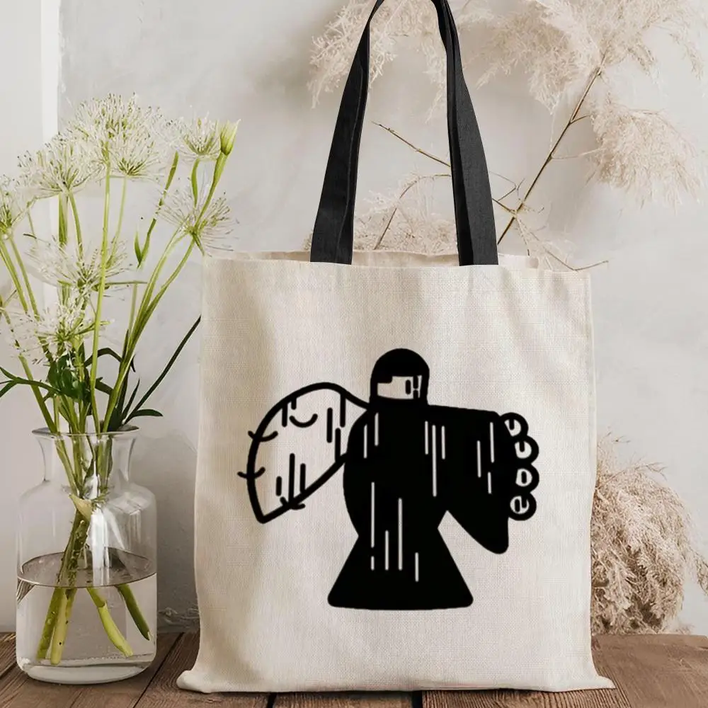 

Argentinian M-Milo j Rapper Storage Bags Canvas Double-Sided Print Tote Bag Large Capacity Shoulder Fashion Shopping Handbag