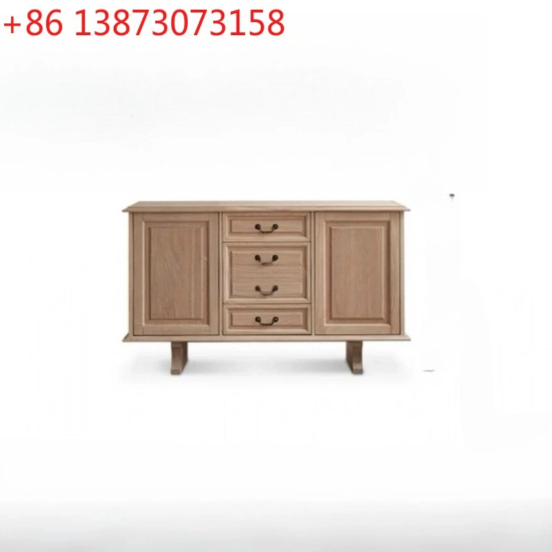 FG retro solid wood storage ash wood old TV cabinet dining side small apartment living room storage side cabinet
