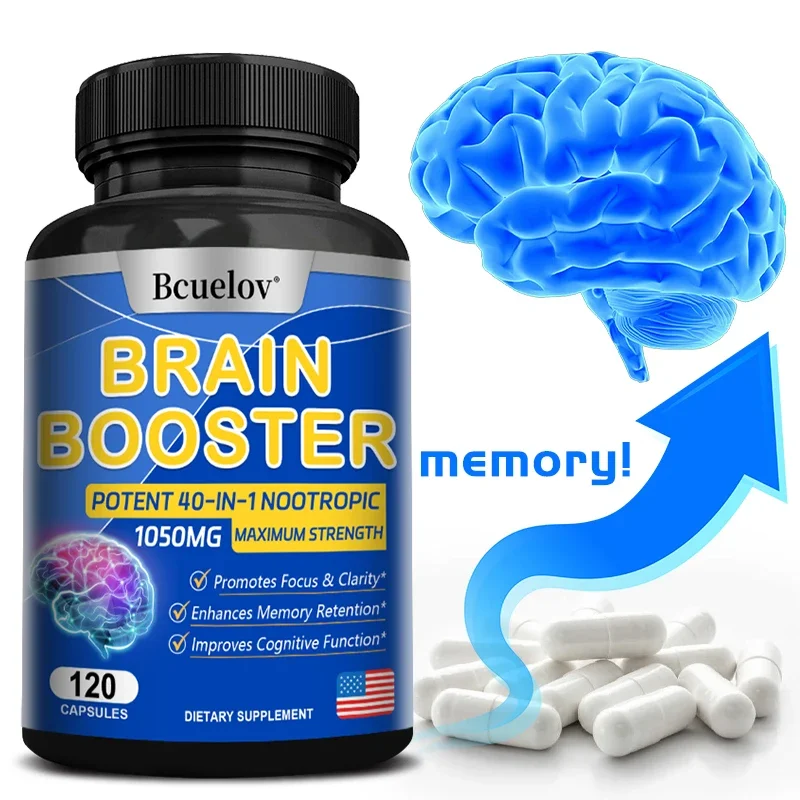 Brain Supplement To Relieve Stress and Enhance Memory + Cognitive Function, Multivitamin, Caffeine-free