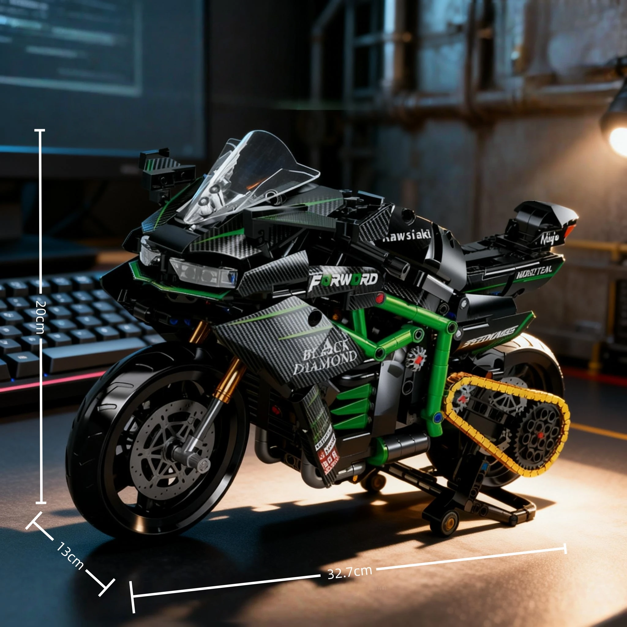 Novo 1:8 conjuntos de blocos de construção de moto moc tijolos modelo de motocicleta presentes de natal para meninos crianças