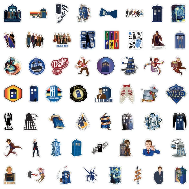 55pcs Doctor Who Stickers Suitcase Water Cup Stationery Scooter Mobile Phone Laptop Refrigerator Computer Decorative Stickers