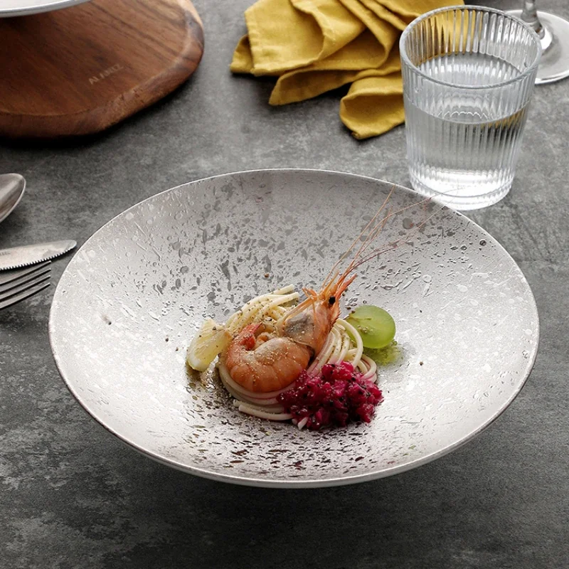 

Creativity Gao Jiao Tang Pan Tableware Ceramic Hat Bowl Cold Dish Plate Commercial Spaghetti Plate Hotel Western Food Plate