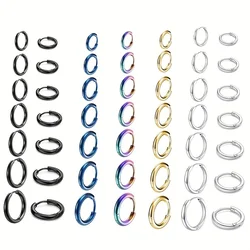 1 Pair Minimalist Small Stainless Steel Hoop Earring Set Multi-hole Piercing Jewelry Set For Men Women 8/10/12/14/16/18/20mm