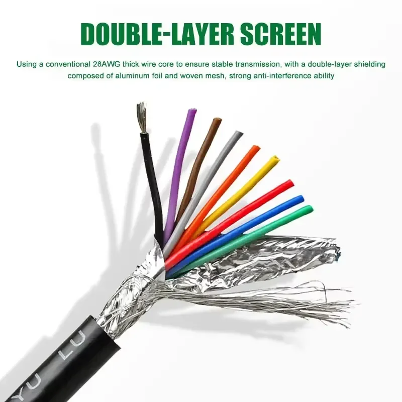 Y-Type DB9 Shielded Connector Male to Female Extension Line Industrial Grade 9Pin Wire Splitter 1 to 2 232 Serial Port Wire