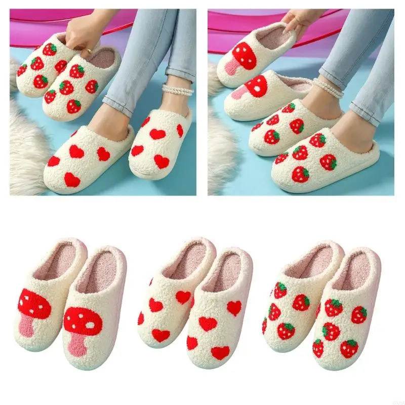 

Women Plush Cotton Lined Slippers Comfortable Bedroom Shoe Warm Winter Slippers Anti Slip House Shoe for Cold Weather 6XDA