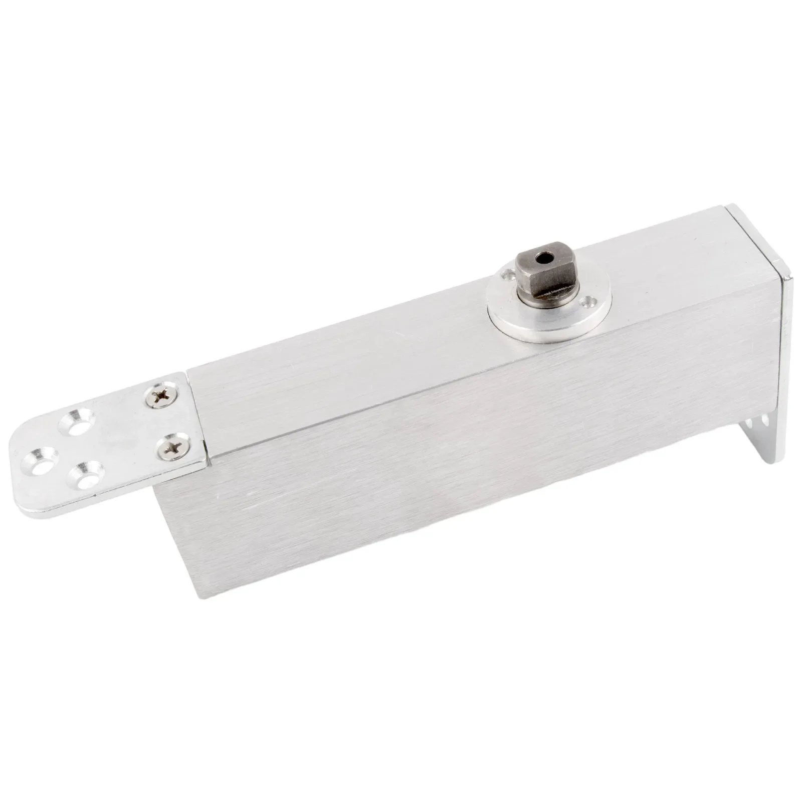 Automatic Hinge Door Pivot Hinges Hydraulic Two-way Opening 1Set 90 Degree Alloy Brushed Silver Casting Aluminium