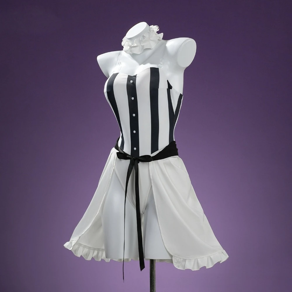 Francesca Prelati Cosplay Costume Set Anime Game Striped Mini Skirt Women Comic Con Halloween Stage Performance Party Outfit view 2
