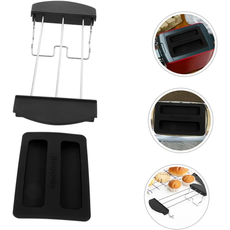 ABCA-For Oven Versatile Appliance Cover 2Pcs Silicone Toaster Dust Covers Black Kitchen Toaster Lid Bread Maker