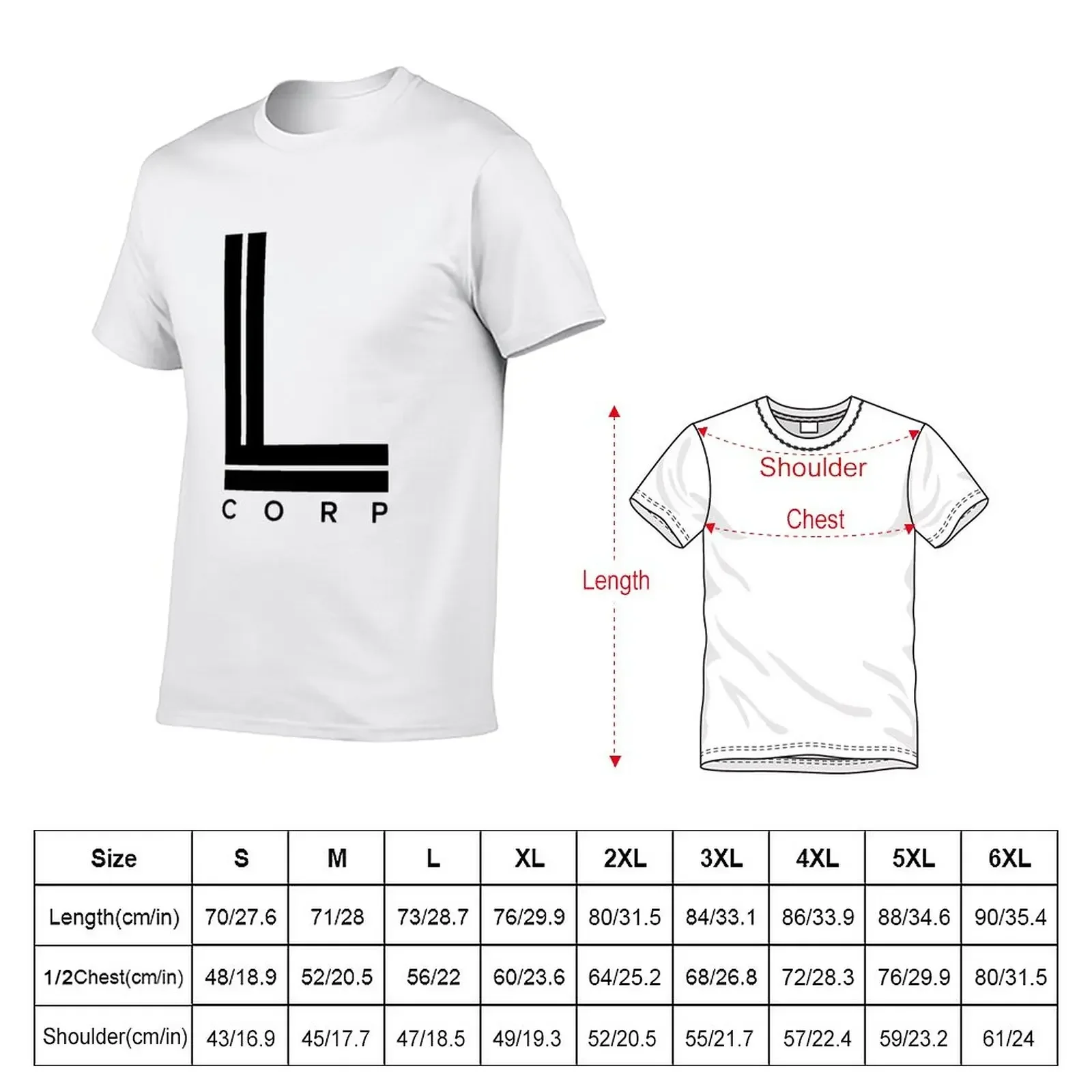 L Corp (Black) T-Shirt tops aesthetic clothes mens t shirt graphic