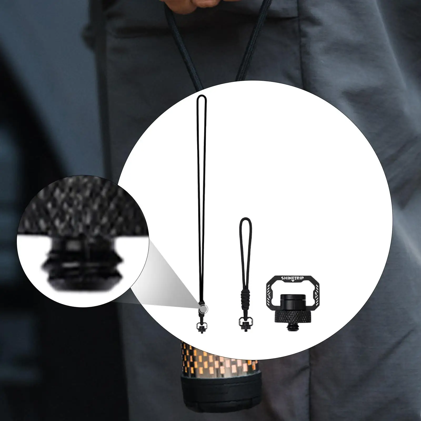 المحمولة ضوء شماعات الحبل تركيبة إضاءة حبل معلق 1/4 موضوع الدورية D لصيد الأسماك الظهر الرحلات والعتاد #4
