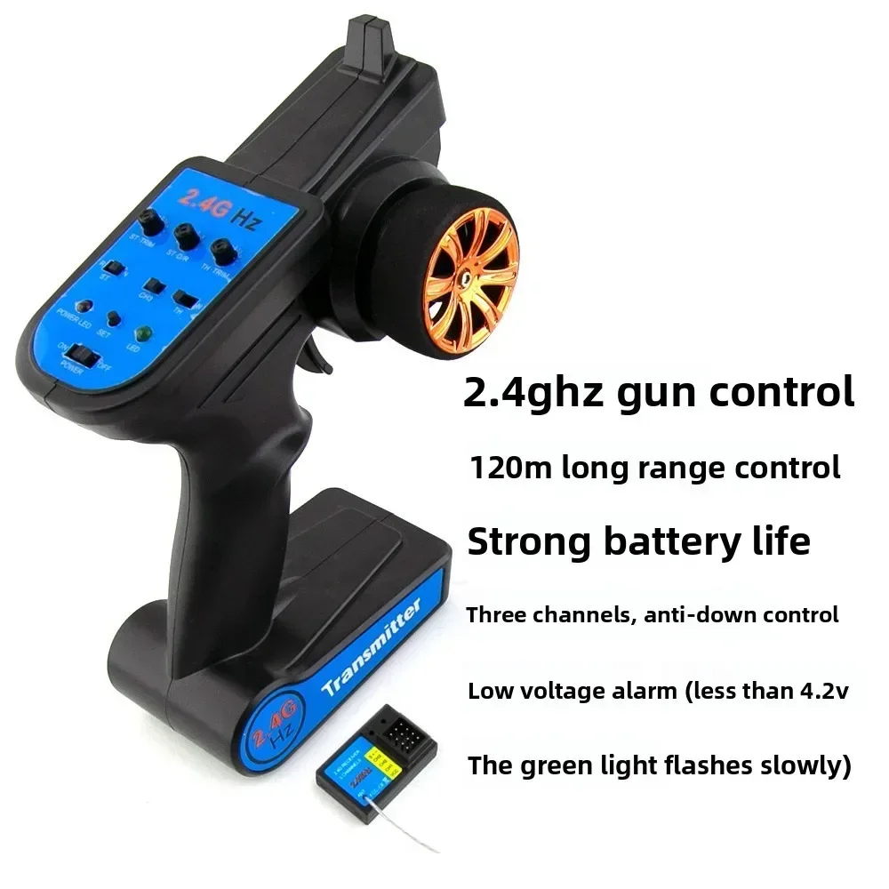 

for 2.4GHz Remote Control 3CH Transmitter with Receiver for 1/8 1/10 1/12 RC Car Boat Tank Crawler Axial SCX10 TRX4