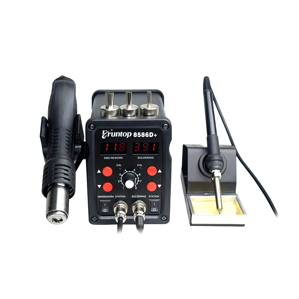 Promotion High Quality Dual Digital Display Hot Air Soldering Iron Station  Stations