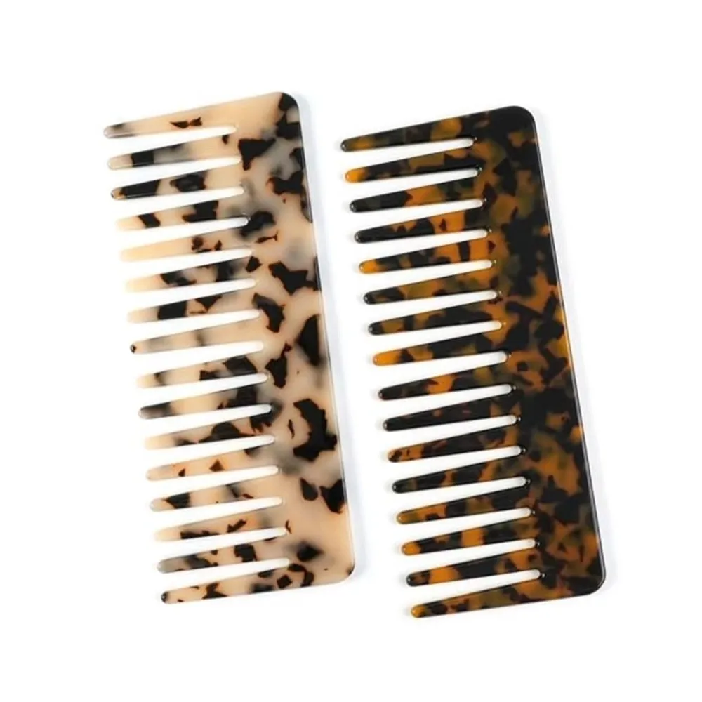 Korean Fashion Anti-static Wide Teeth Hair Comb Portable Large Tooth Acetate Hair Combs Hair Styling Hair Brush Hairdress Salon