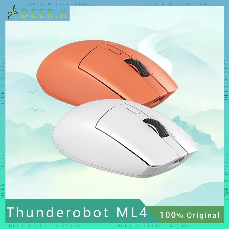 Thunderobot Ml4 Wireless 2.4G Bluetooth Dual-Mode Right-Handed Mouse Rechargeable, Silent, Lightweight Customized Office Mouse