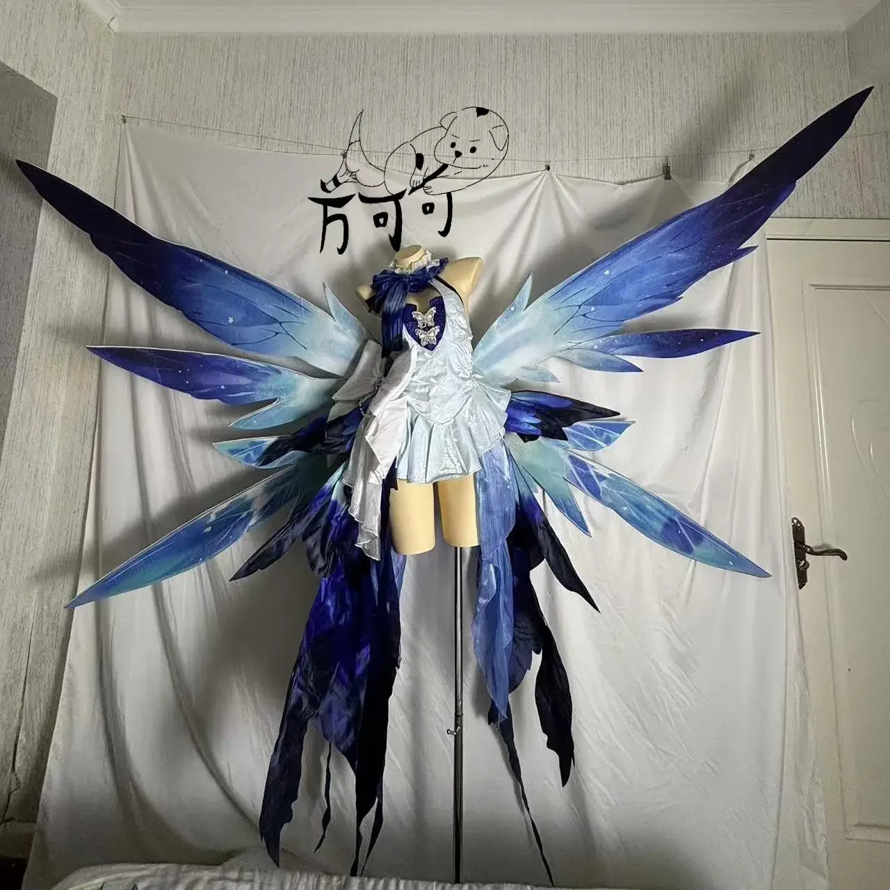New Six Winged with Large Wings Cosplay Props Blue Dreamy Angel Wings Carnival Stage Performance Show