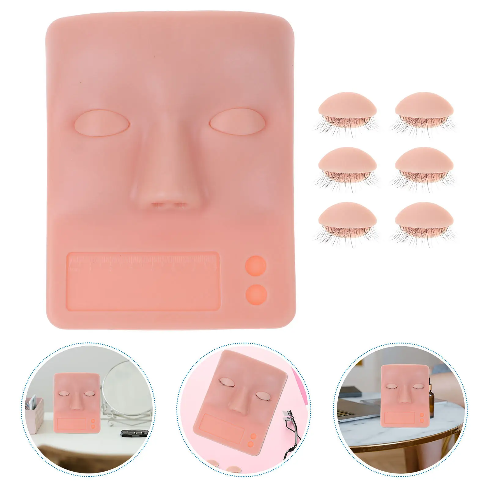 

1Set Lash Extension Practice Head Silicone Mannequin Head Makeup Practice Face Training Tool Multifunctional Lash Training Tool