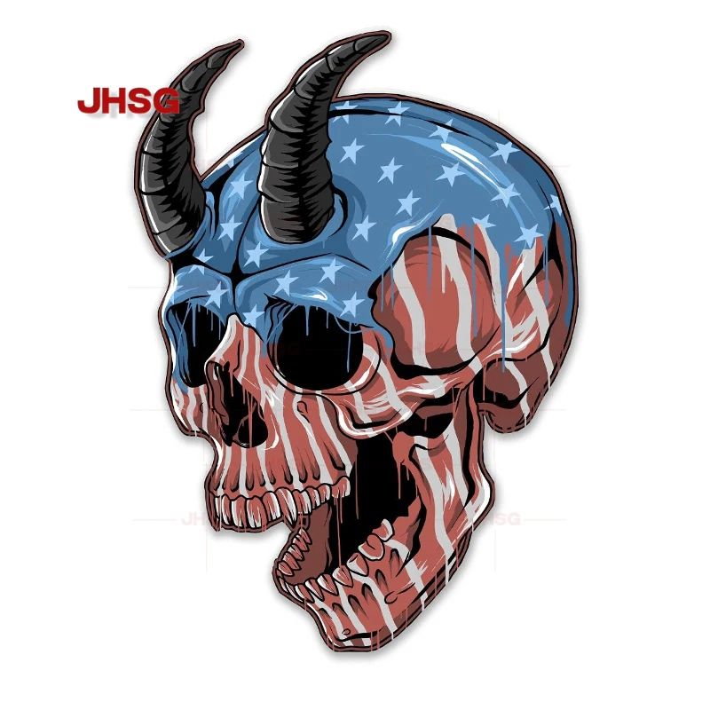 

Skull Ram Evil Horn US Flag Stickers - Waterproof Vinyl Stickers