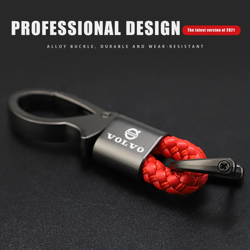 Car Zinc Alloy Keychain Braided Rope Metal Key Ring For Volvo XC90 XC60 V50 S60 V70 V60 V40 S90 olestar AWD XC40 S80 T6 V90 view 2