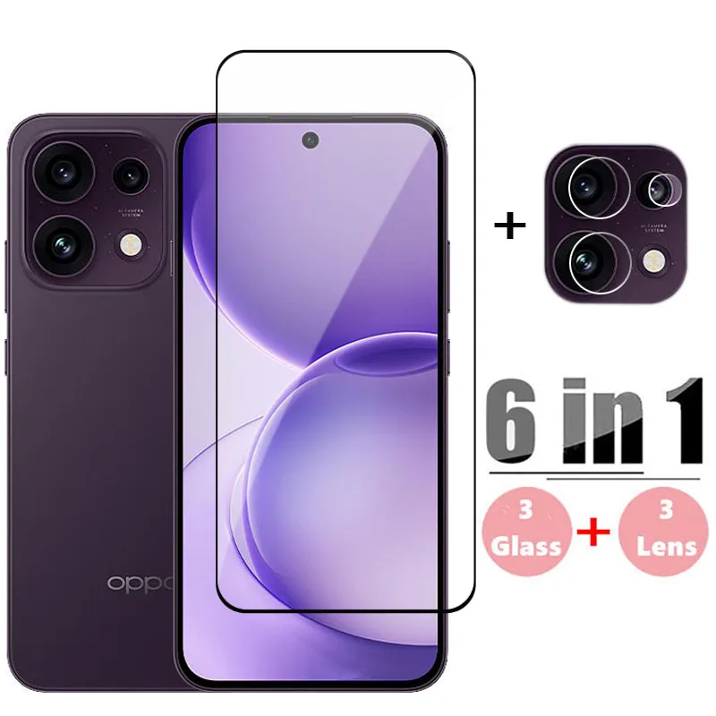6in1 Full Cover Glass For OPPO Reno16c Tempered Glass Reno 16c Screen Protector Protective Phone Lens Film OPPO Reno16c