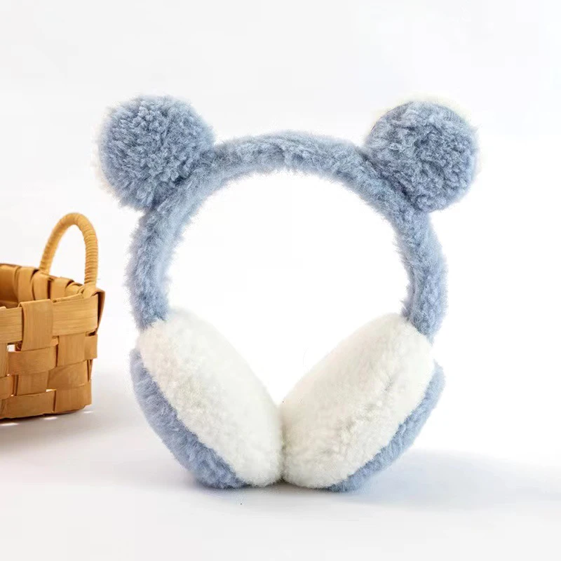 Winter Women Warm Plush Earmuffs Cute Bear Ears Ear Warmer Earflap Outdoor Windproof Ear-Muffs Faux Furry Ear Covers