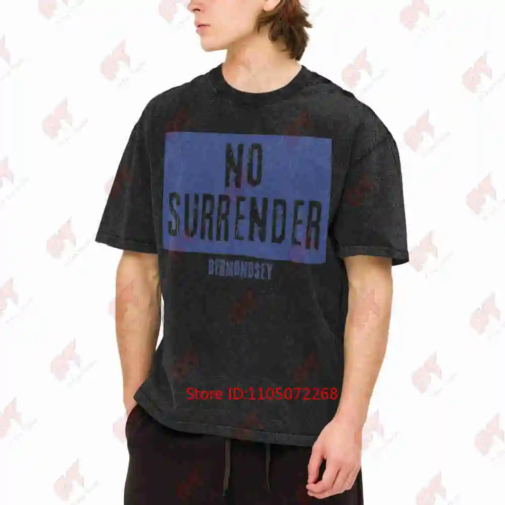 No Surrender Millwall Hooligan Treatment Den F Troop Bermondsey Vintage Washed Tee Pure Cotton T-Shirt