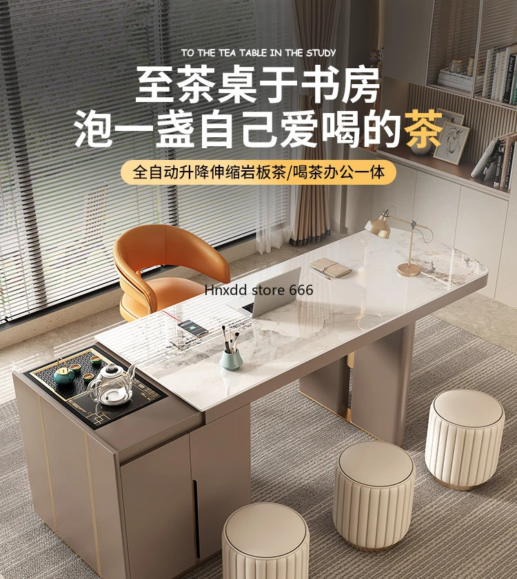 Lifting tea tables and chairs combined with telescopic office dual-use