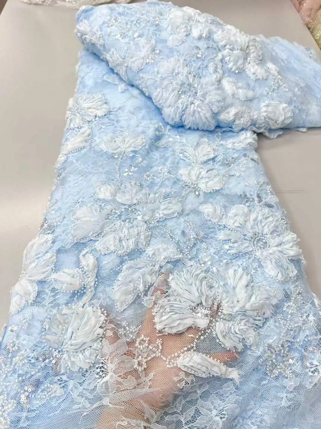 

Африканское элегантное нигерийское модное кружево с бисером, размер 5, высококачественная роскошная французская сетчатая ткань с пайетками для женских вечерних платьев