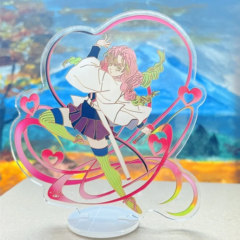 

Kawaii Demon Slayer Acrylic Ornaments Kanroji Mitsuri Anime Action Figure Car Desk Decoration Models Children Toy Birthday Gifts