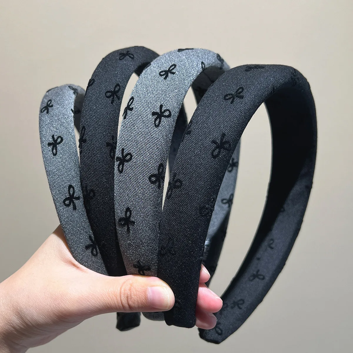 

Autumn and Winter New Simple High-End Denim Fabric Bowknot Printed Headband for Women