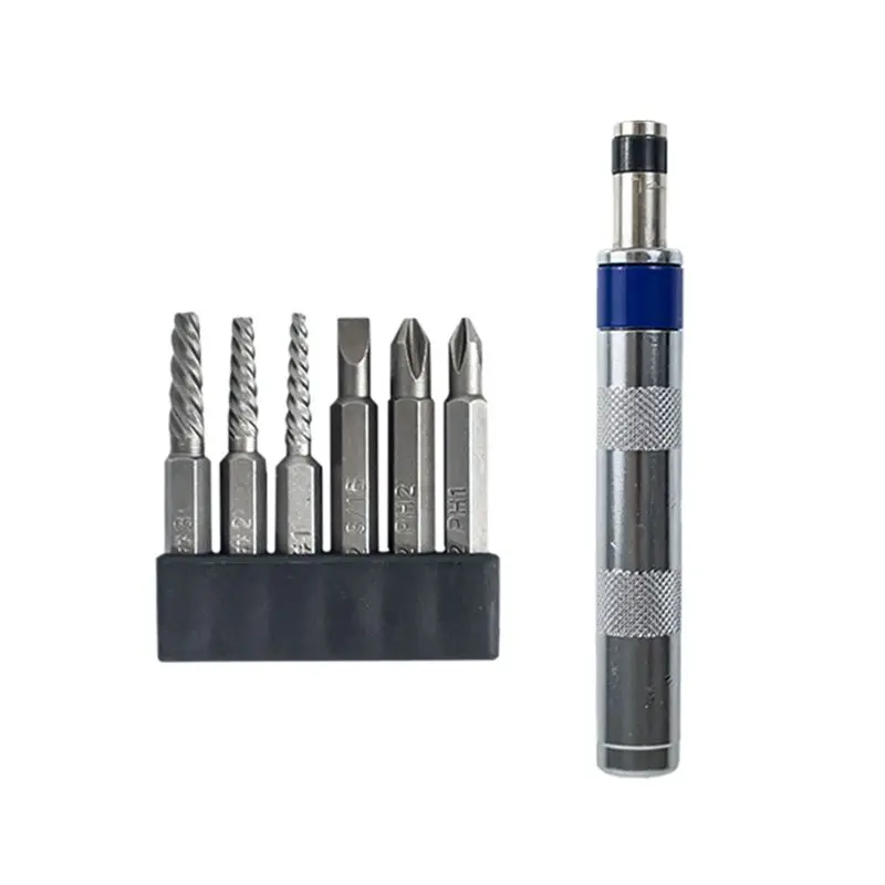 Happy New- 6In1 Screwdriver Set 1/4-Inch Impact Drive Rusted Stuck Broken Fasteners Remover With Complete Specifications