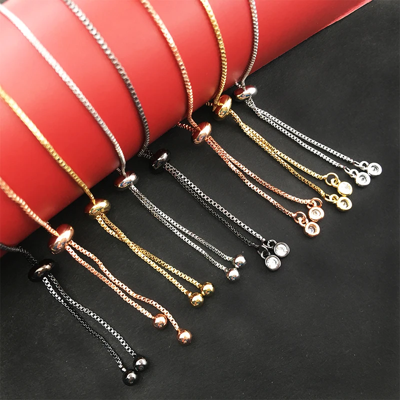 5pcs Copper Bracelet 22cm Retractable Chain Bracelet Classic Exquisite Watch Chain for DIY Women Bracelets Jewelry Making