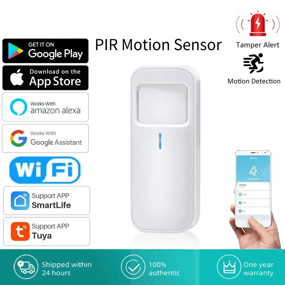 Tuya Smart WiFi Infrared Motion Detector PIR Sensor Detector Alarm Smart Home Secutity System Work With Smart Life/TUYA