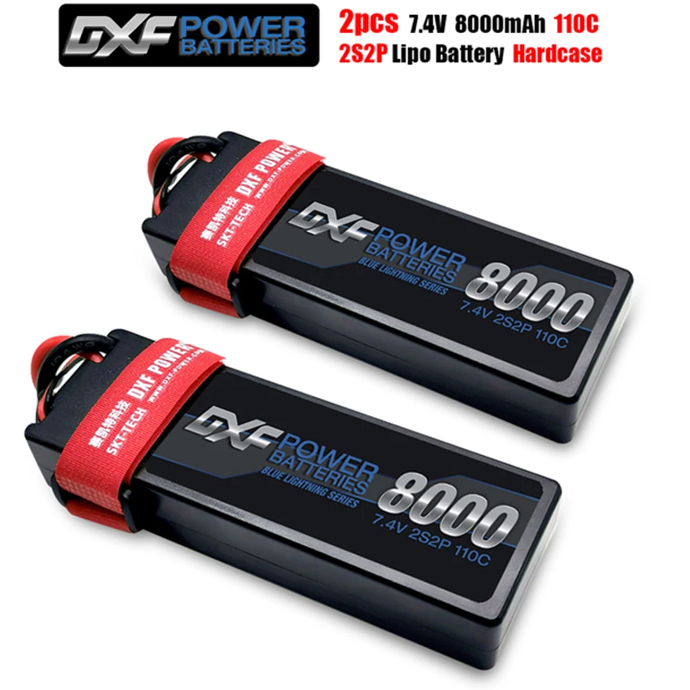 

DXF Lipo 2S 7.4V Battery 8000mAh 110C Black Version Graphene Racing Series HardCase for RC Car Truck Evader BX Truggy 1/10 Buggy