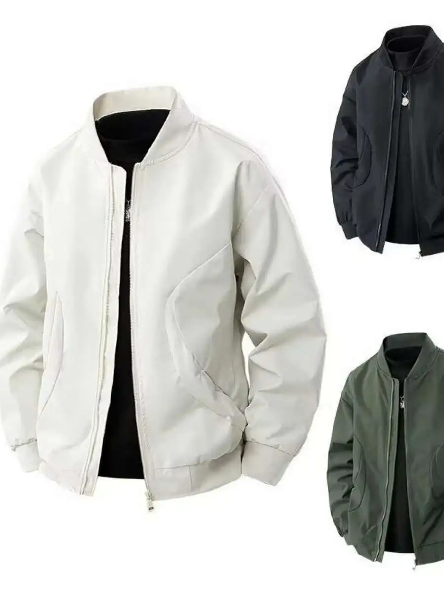 

Повседневная мужская куртка-жакет, верхняя одежда на весну-осень, новая модная универсальная молодежная модель в корейском стиле для мужчин