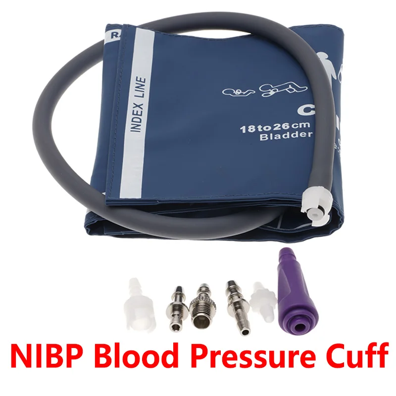 

5pcs/bag Reusable PU Leather Blood Pressure Cuff,With Connectors,For Adult 25-35cm Child 18-26cm Arm,40cm Air Single Hose.