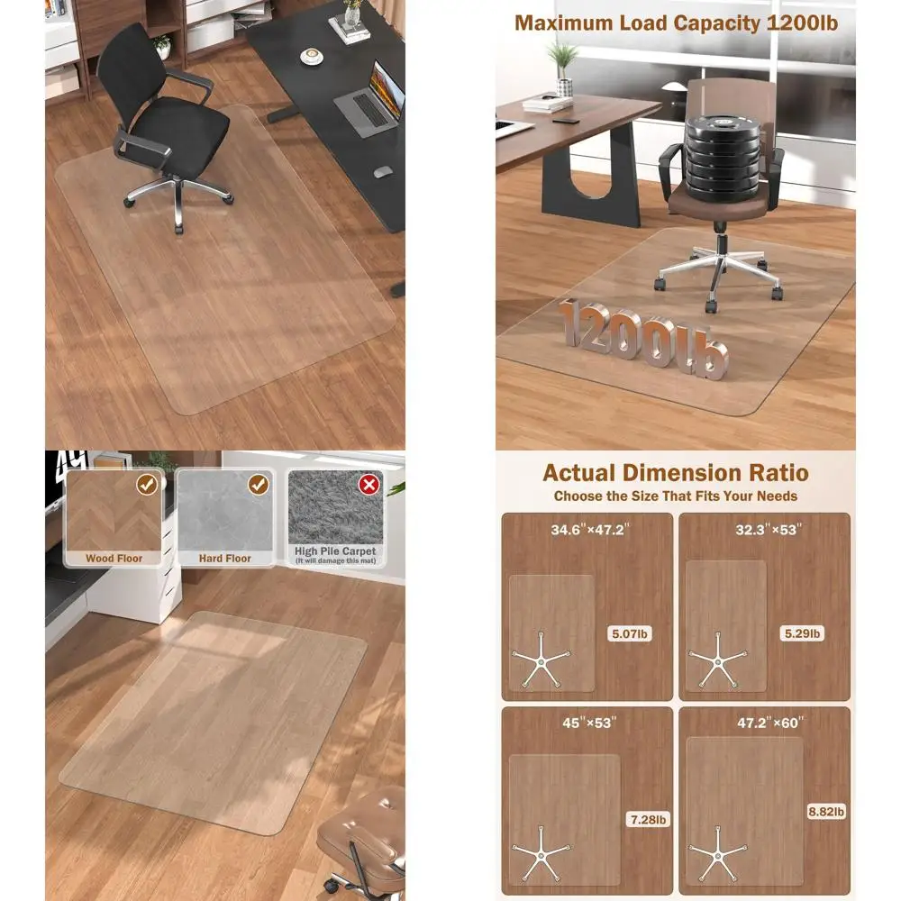

Прозрачный пластиковый коврик для стула для паркетных полов, 32,3x47,2, прочный настольный коврик для вращающихся офисных стульев, подходит для дома и работы U