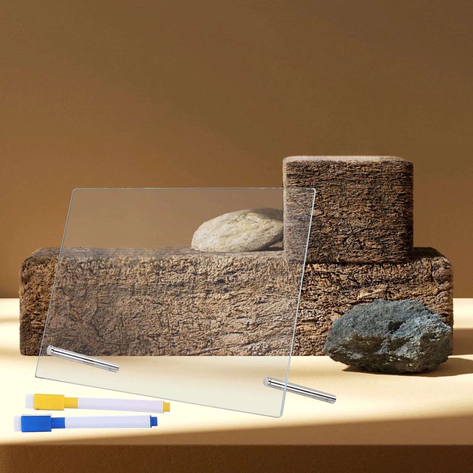 

1Set Portable Acrylic Dry Erase Board for Desk Clear Memo Board for Schedules Notes Reminders Dry Erase Table Desk Whiteboard