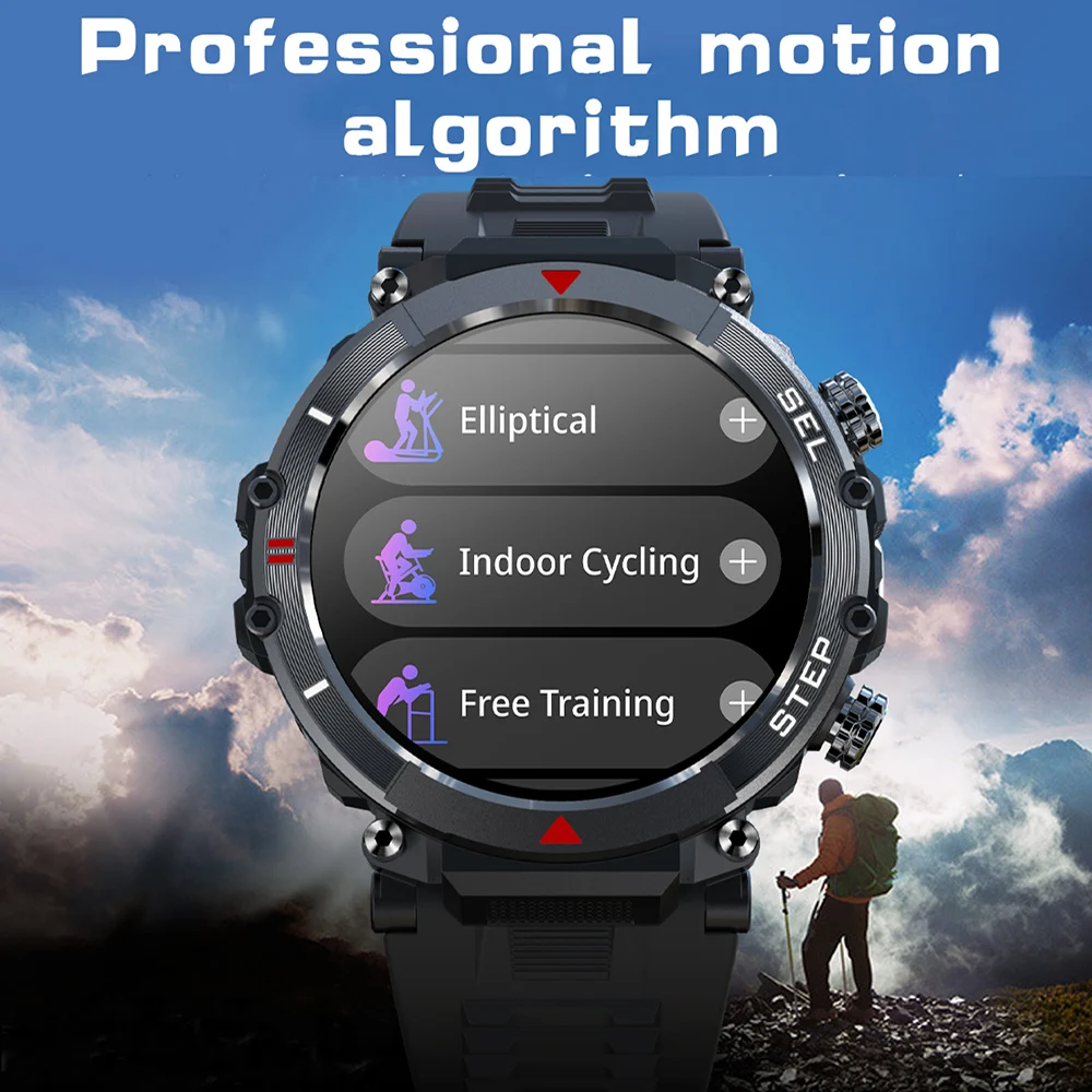 100+ Sports Men Smart Watch Bluetooth Call Waterproof Smartwatch 360mAh Battery Fitness Watches for Women Xiaomi Huawei IOS 2023