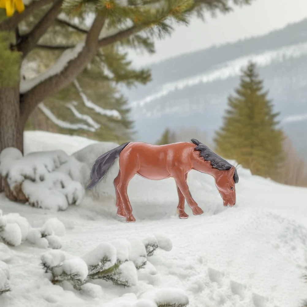 

2pcs Mini Horse Figurines Pvc Desktop Ornaments Miniature Garden Decoration Farmhouse Horse Models Small Animal Figurines For